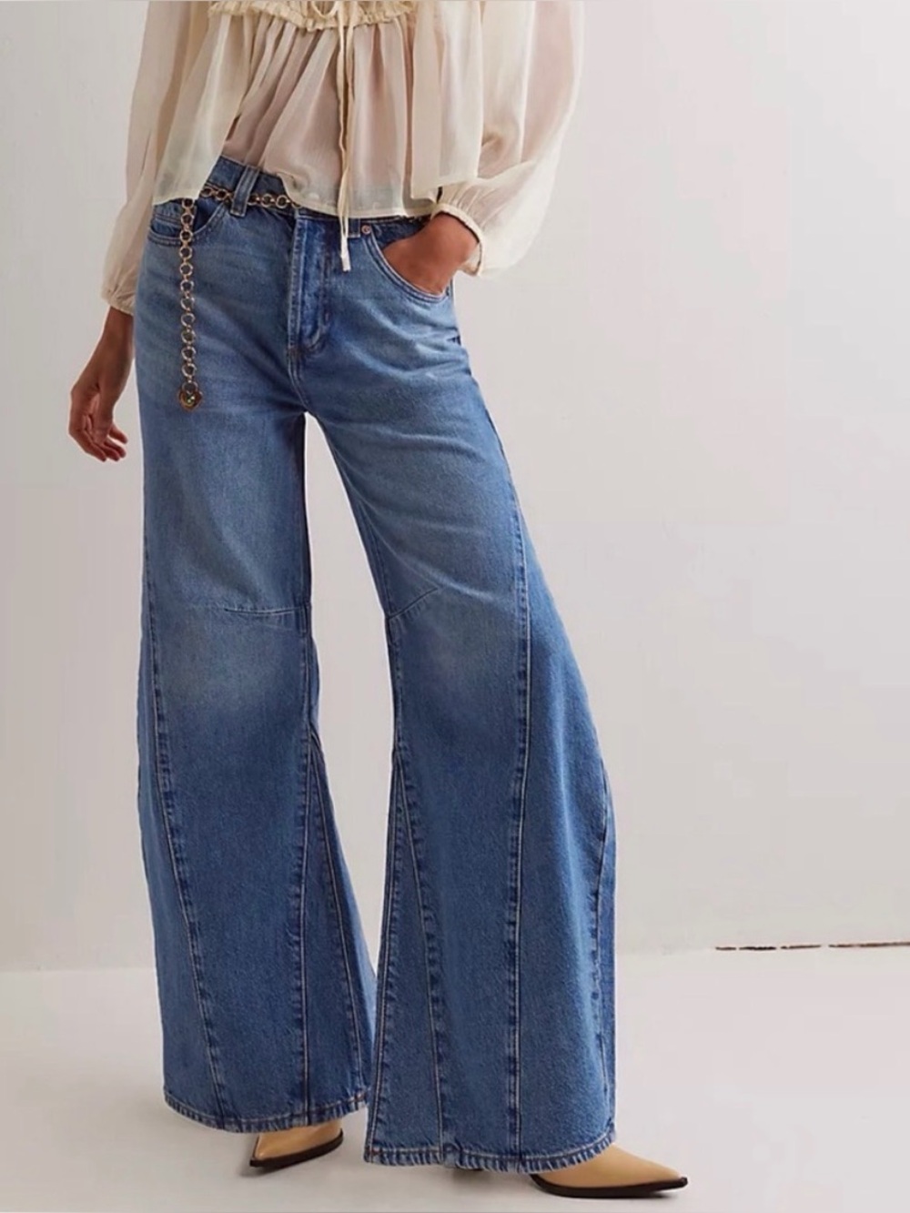 NWT Free People We The Free Eden High Slouchy Flare Jeans Homefree 26